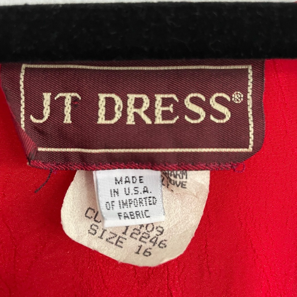 Vintage red JT Dress | midi | Size 16 - Picture 4 of 5